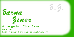 barna ziner business card